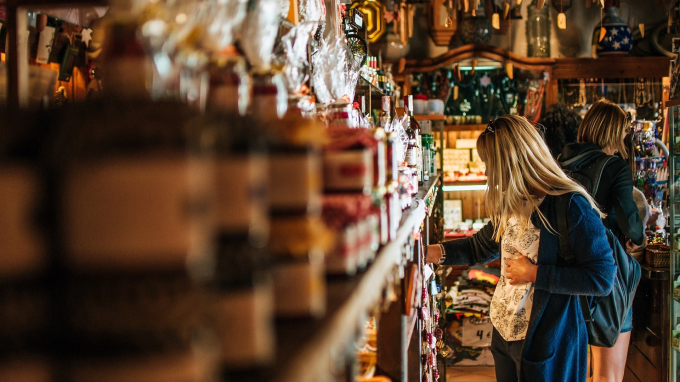 People browsing products in a shop