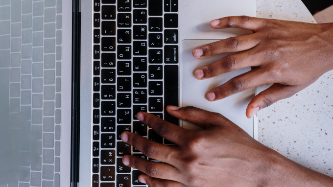 Person using a laptop